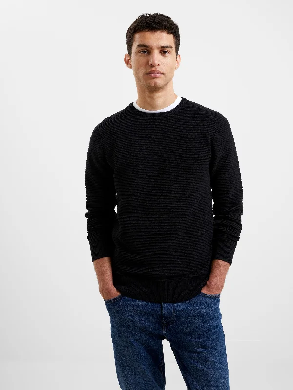 Plus Size Men's V - Neck Cotton Cardigan in Navy for a Classic and Comfortable Style Ottoman Jumper