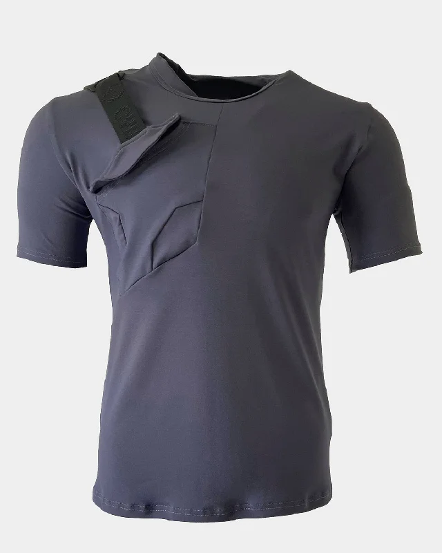 Men's oversized long sleeve graphic tees for a trendy streetwear look POCKET T-SHIRT GREY