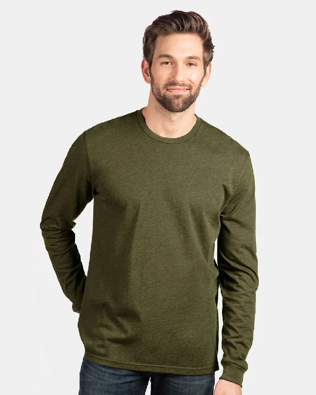 Men's long sleeve slim fit button - down shirts for business meetings Pretreated Next Level 6211 Unisex CVC Long Sleeve T-Shirt