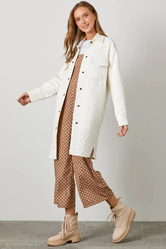 Men Blazers for Corporate Events in Tailored Fits​ Cream Quilted Jacket