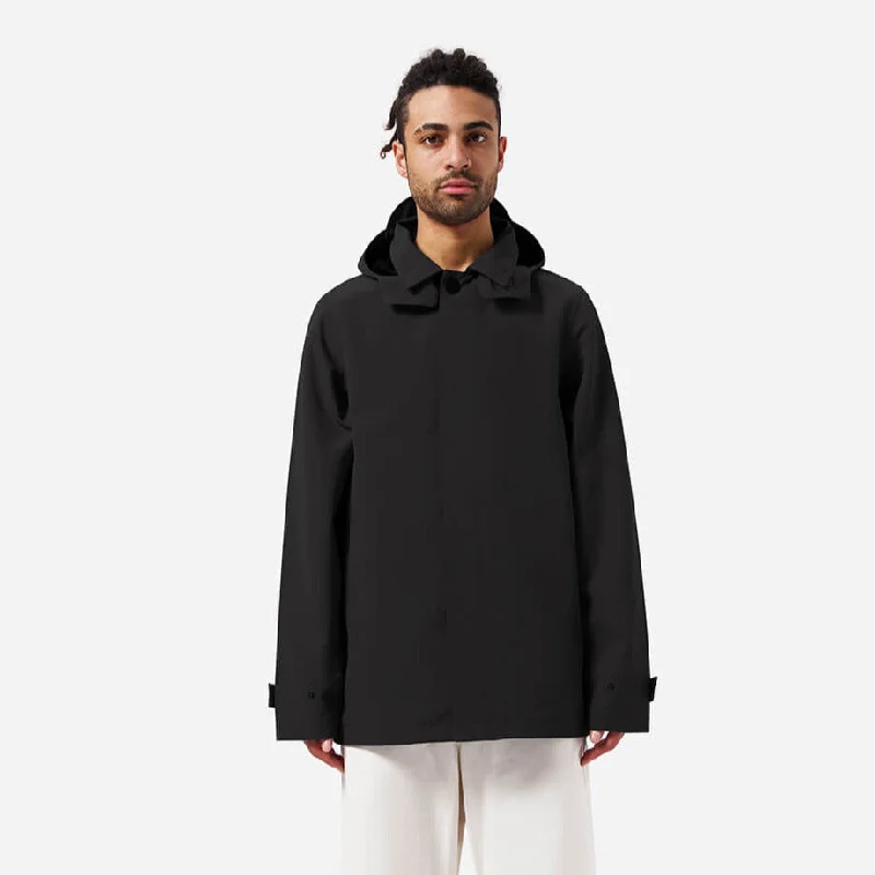 Men Blazers with Geometric Patterns for a Modern Edge​ Raincoat Mac Short - Black
