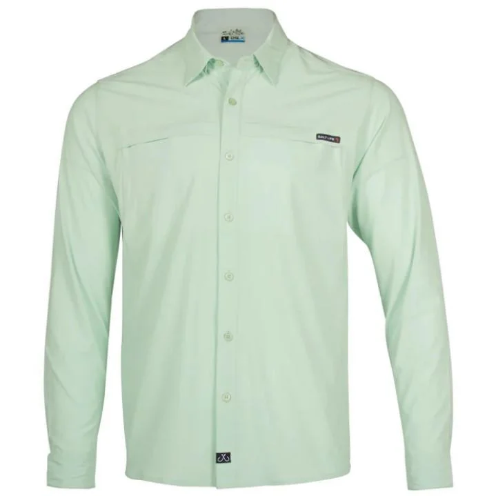 Men's long sleeve slim fit button - down shirts for business meetings Salt Life Long Sleeve Men's Woven Shirts Performance