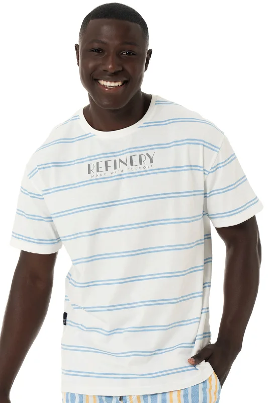 Men's long sleeve flannel plaid shirts with a classic rustic look Stripe T-Shirt _ 150342 _ White