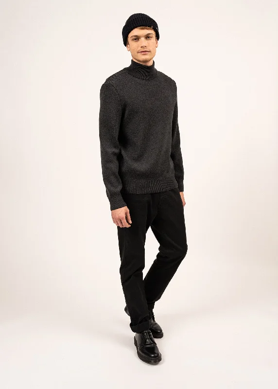 Men's Chunky Knit Cashmere Cardigan in Ivory for a Cozy Winter Look Tarbes high neck jumper - in soft wool (ANTHRACITE)