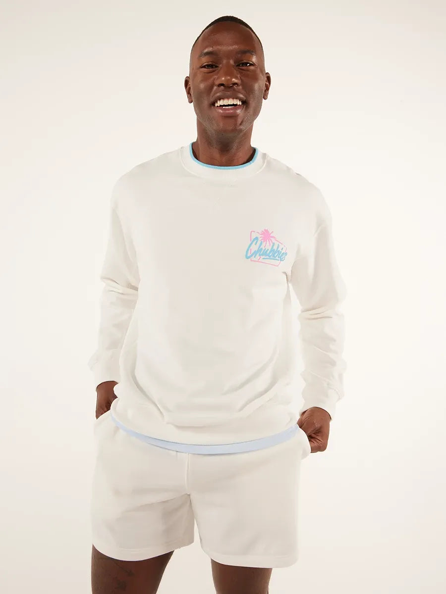 Men's waterproof long sleeve rain shirts for outdoor hiking in the rain The Beach Club (Soft Terry Crewneck)