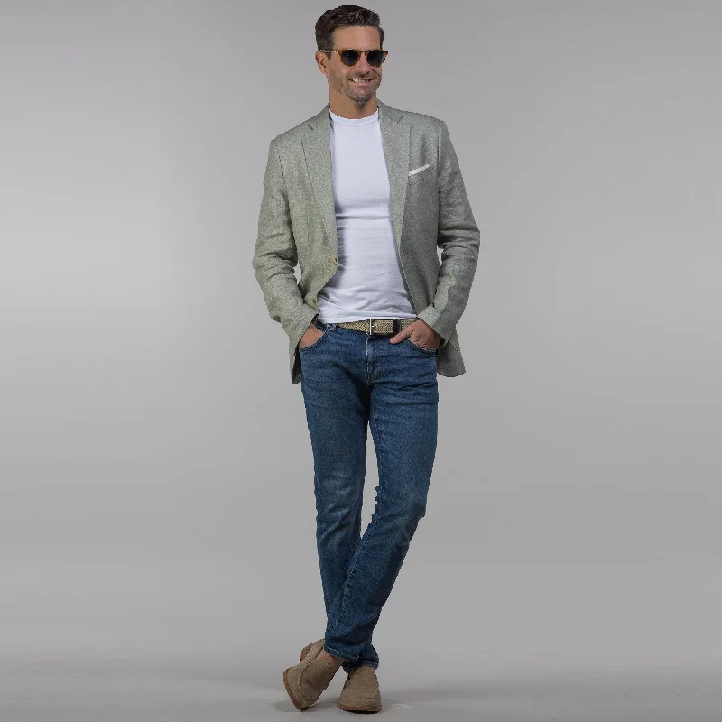 Two - Button Men Blazers in Timeless Designs​ The Lorenzo Linen & Cotton Blazer Light Sage