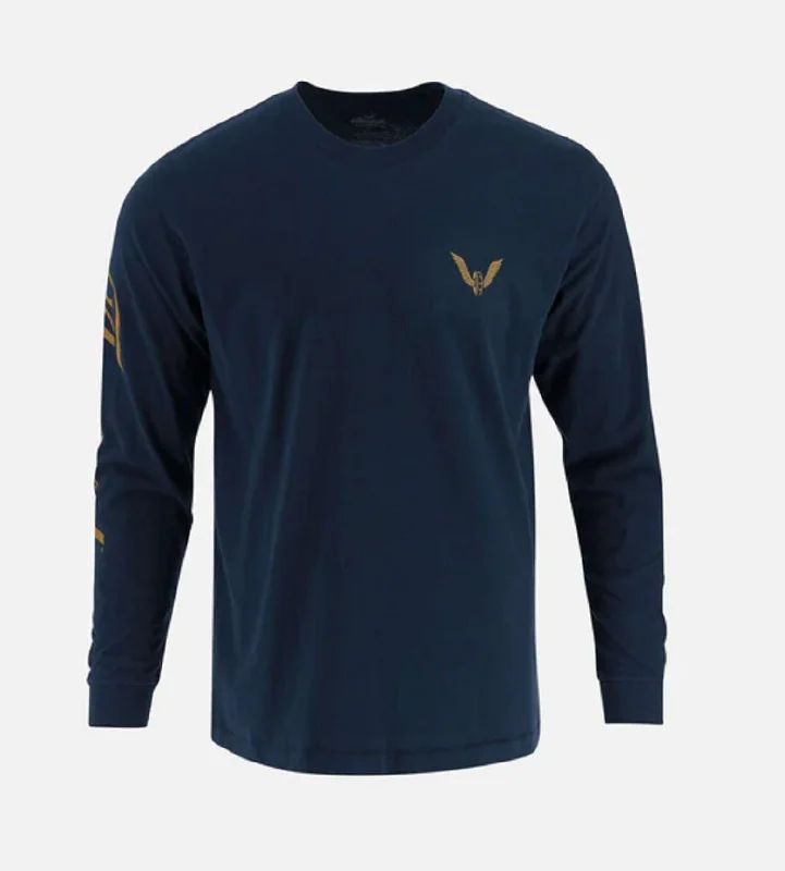 Men's oversized long sleeve graphic tees for a trendy streetwear look Thorogood Men's Wheel Script Logo Long Sleeve T-Shirt