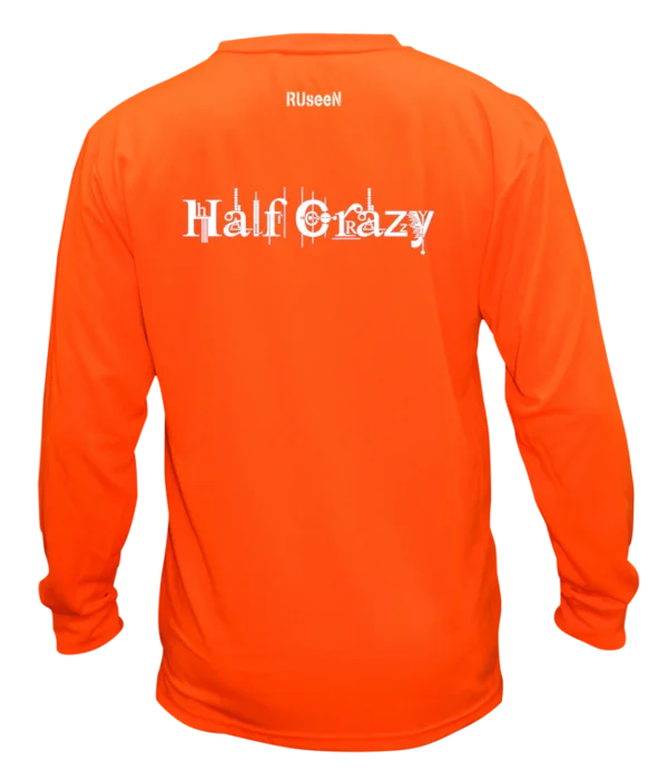 Men's moisture wicking long sleeve athletic shirts for running marathons Unisex Reflective Long Sleeve Shirt - NEW 13.1 Half Crazy