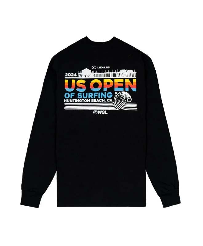 Men's long sleeve dress shirts with French cuffs for formal events US Open 2024 Astro L/S Tee