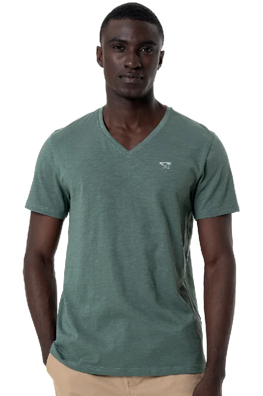 Men's thermal long sleeve base layer shirts for winter skiing V-Neck T-Shirt _ 145358 _ Fatigue