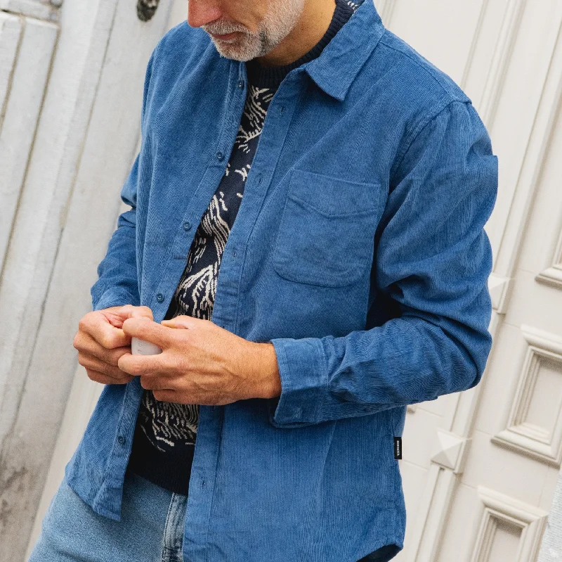 Men Blazers with New Year's Eve - Themed Prints for Festive Parties​ Varberg Corduroy Shirt - True Blue