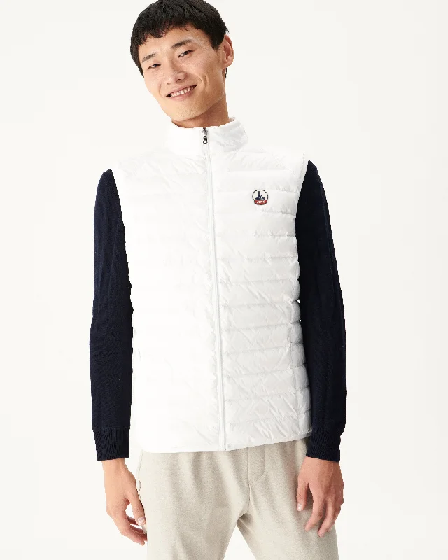 Plus - size men down jackets with a roomy fit for added comfort White Sleeveless down jacket Tom