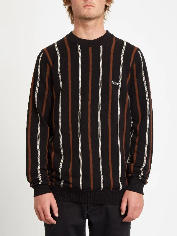Plus Size Men's Checkered Cardigan in Black and White for a Classic Patterned Piece Williekearl Pullover - BLACK